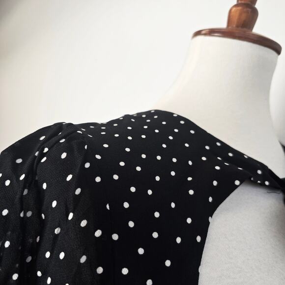 Reformation Terri Polka Dot Black and White Mini Dress Sz 6 - Picture 6 of 11
